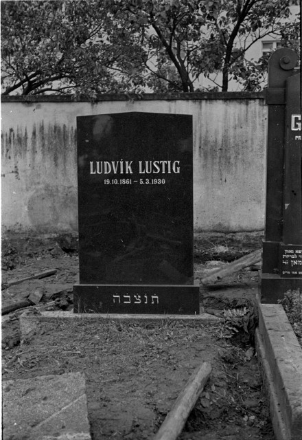 Tábor, Nový židovský hřbitov, hrob Ludvík Lustig 19.10.1861-5.3.1930  Ludvík Lustig 19.10.1861-5.3.1930  Tábor,hroby,židovský hřbitov