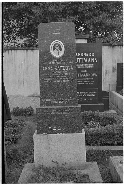 Tábor, Nový židovský hřbitov, Anna Katzová Mandlerová 1864-1925  znovu 4998 Tábor,hroby,židovský hřbitov