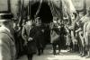 500 let založení Tábora, sokolové před radnicí vítají presidenta T. G. Masaryka 1920