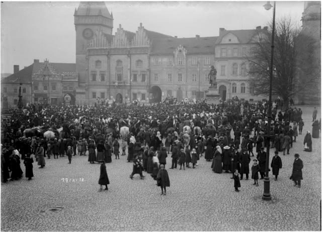Manifestace 17.11.1918   Tábor,reportáž,