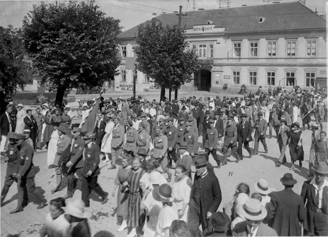 Komenského slavnost 5.8.1923, legionáři   Tábor,slavnost,Komenský,legionáři