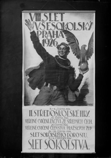 8. všesokolský slet Praha-plakát   sokol,plakát