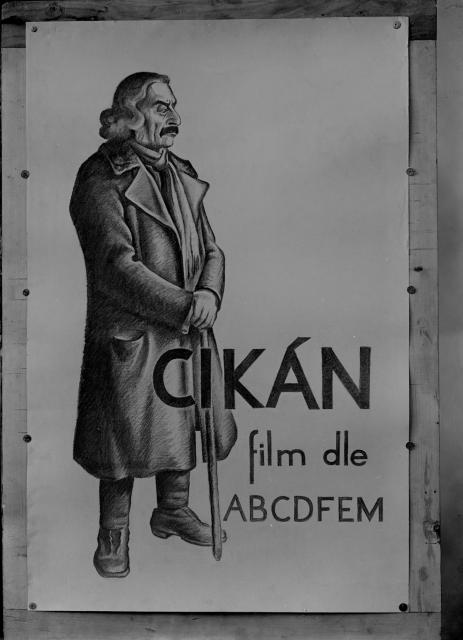 Jaroslav Šváb, reprodukce plakátu Cikán   Jaroslav Šváb, reprodukce,plakát,Cikán