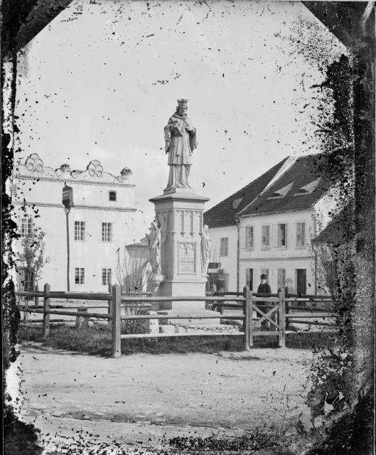 Socha sv. Jana Nepomuckého ve Veselí nad Lužnicí 1873   socha,Veselí nad Lužnicí