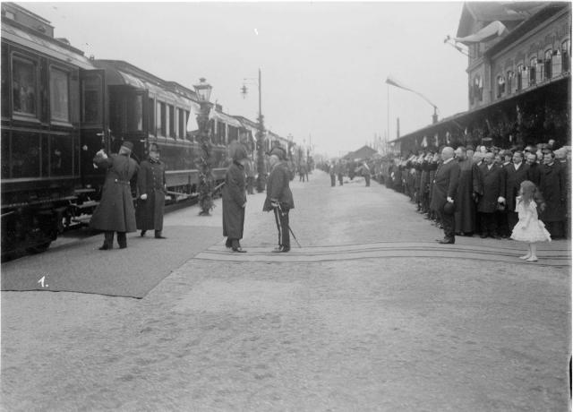 Z návštěvy císaře 1901   Franz Josef,Tábor,nádraží,vlak,uniforma
