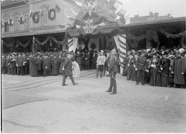 5. - Z návštěvy císaře 1901   Franz Josef,Tábor,nádraží,vlak,uniforma