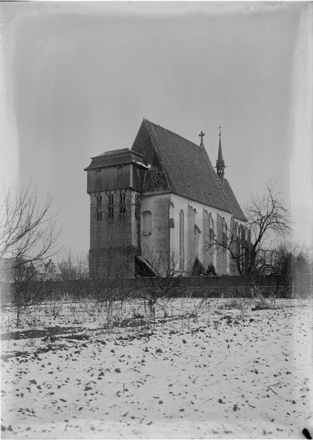 Milevsko, Sv. Jilí po roce 1898  1898 sundány barokní věže a nahrazeny novorománskými 1897-8 oprava Sv.Jilí Milevsko, Sv. Jilí,klášter,kostel