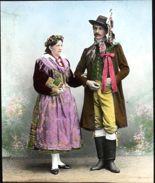 242. - Kozácká nevěsta a ženich   kroj,Tábor,kozácký kroj
