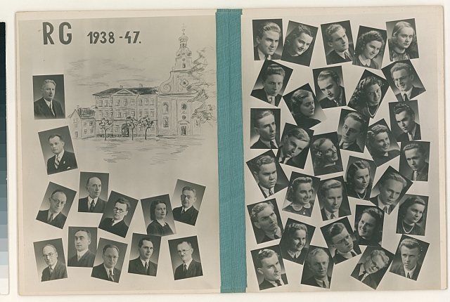 Tablo Reálného gymnázia 1938-47 Prosím chvilku strpení, vyvolávám filmy  tablo