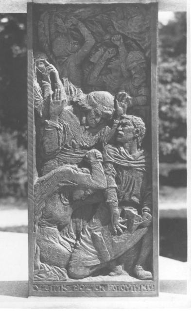 Tábor: Bílkův pomník Husův  pohled Orbis Tábor,František Bílek,Jan Hus,socha