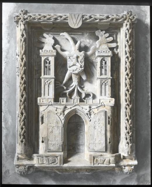 Znak města Tábora v gotickém sále Táborské radnice   Tábor,radnice,znak,gotický sál