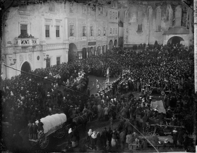 Žižkovy slavnosti 1876   Žižka,Tábor,náměstí,slavnost