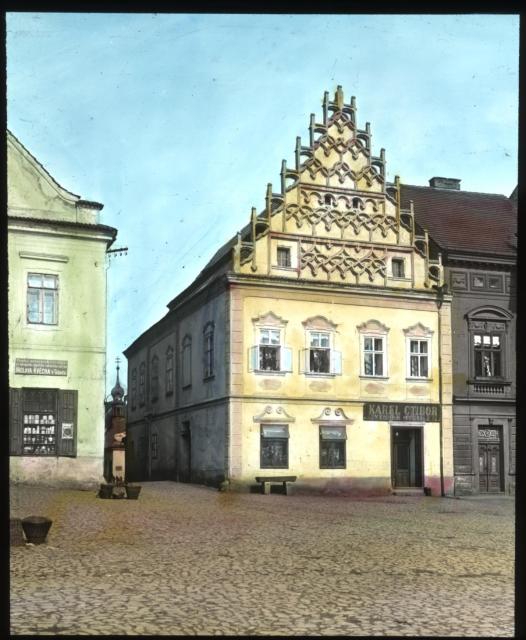 196. - Dům Ctiborův s kameným stolem Karel Ctibor  Tábor,náměstí,Karel Ctibor