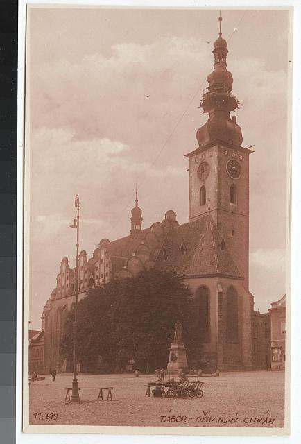 Oprava věže Táborského kostela 1927  K digitalizaci zapůjčil Z. Flídr Žižkovo náměstí