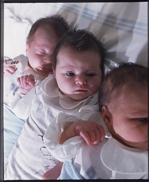 Na porodnickém oddělení v Táboře  na paspartě Na porodnickém oddělení v Táboře Marie a Josef Šechtlovi Tábor 1974 ... porodnice,nemluvně
