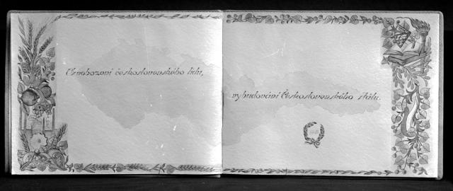 pamětní kniha 1918 (in Czech), keywords: thing, book (Czech) Osvobození Československého lidu,vybudování Československého státu thing, book