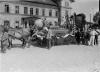 Komenského slavnost 5.8.1923,u nádraží (in Czech), keywords: Tábor, festival, Komenský, train station, globus, horse