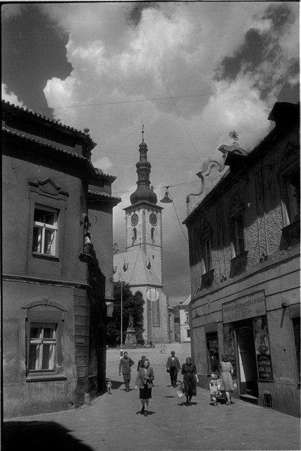 Pražská ulice za války   Tábor,pražská,Staré město