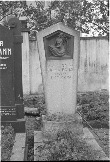 Tábor, Nový židovský hřbitov, Olga Synková roz, Lustigová   Tábor,hroby,židovský hřbitov