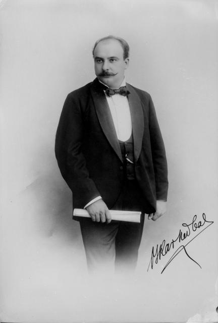 Oskar Nedbal, skladatel, 1901   portrét,Oskar Nedbal,podpis