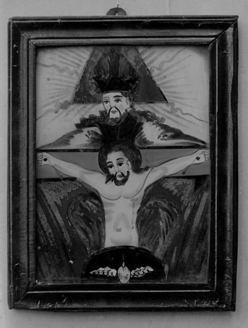 Kristus,obrázek na skle  Fotografie pro táborské muzeum Tábor,muzeum,Kristus,malba na skle,lidové umění