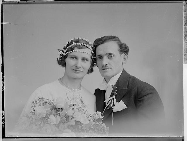 svatba, Antonín Rak a Josefa Raková¡, roz. Angrová z Jistebnice 25. Února 1935  určil  Miroslav Rak portrét