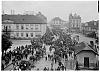 Křižíkovo náměstí, průvod s Janem Žižkou 1.7.1923