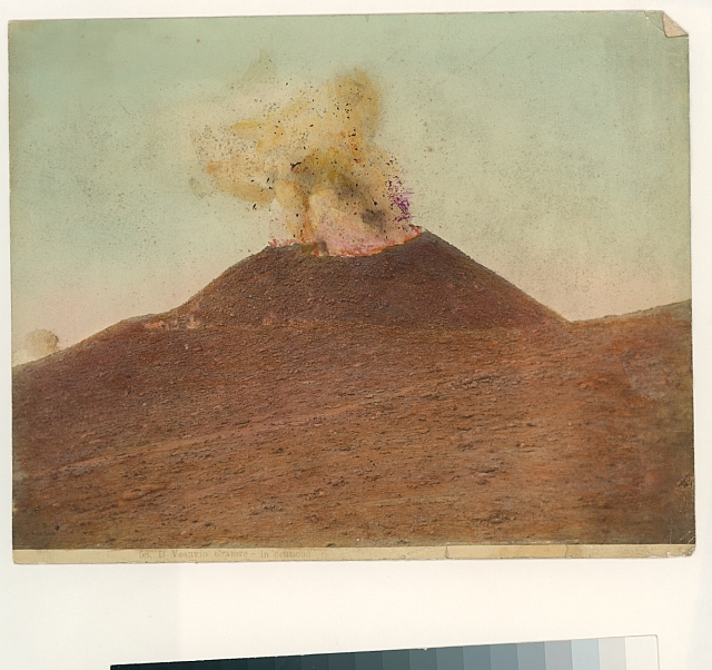 sopka, kolorovaná fotografie   sopka