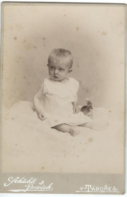 Ludmila Tichá - Hrdličková  Zadní strana břečťan, Schachtl portrét,dítě