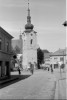 zvonice u kostela sv.Víta na Svatovítském náměstí,vlevo živnostenský dům/postaven v roce 1922 R.Čech