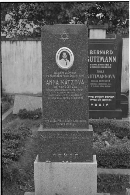 Tábor, Nový židovský hřbitov, Anna Kátzová   Tábor,hroby,židovský hřbitov