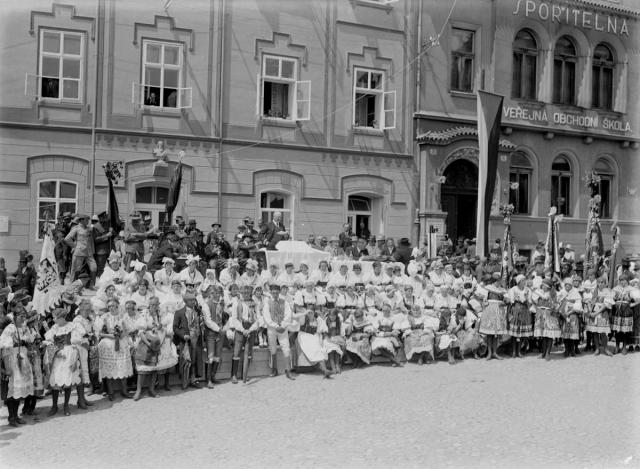 Sjezd republikánské strany čs. venkova o výstavě 1929   Tábor,Žižkovo náměstí,Republikánská strana