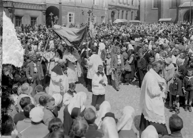 Svěcení zvonů 28.10.1928   Tábor,slavnost,zvon,církev, Žižkovo náměstí