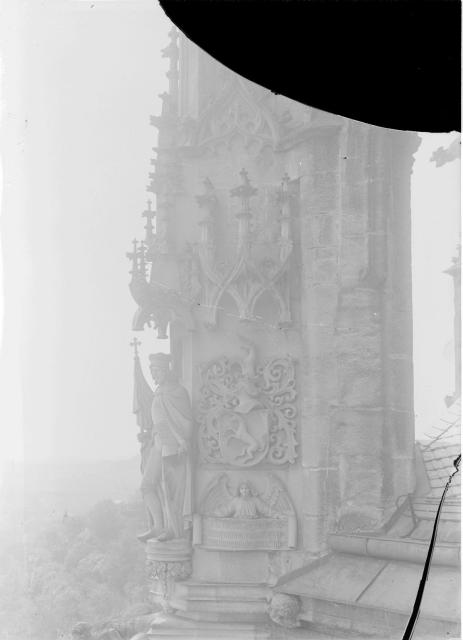 Kutná hora 1919, detail věže sv. Barbory   Kutná hora