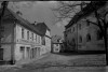 Pelhřimov 1936 ulička u kostela sv.Bartoloměje (in Czech), keywords: Pelhřimov