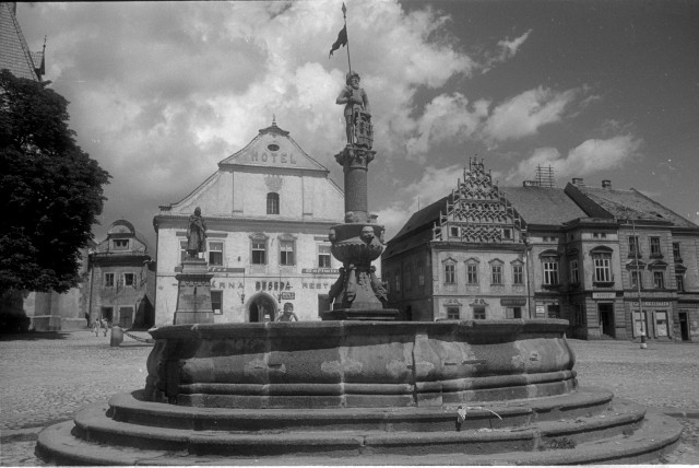 Tábor,krásné mraky na Žižkově náměstí (in Czech), keywords: Tábor, square  Tábor, square