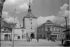 Pelhřimov, Rynárecká brána z Nádražní ulice (in Czech), keywords: Pelhřimov