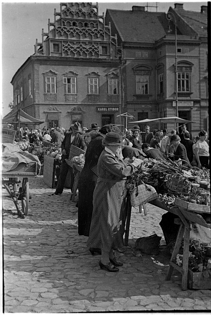 Božena Šechtlová na trhu (in Czech), keywords: Tábor, square, Božena Šechtlová, market (Czech) znovu 4998 Tábor, square, Božena Šechtlová, market