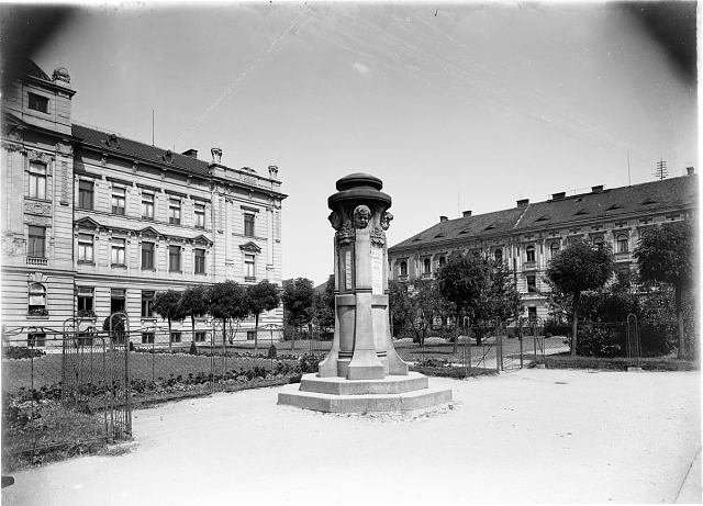 "Meteor" column in the front of Academy. C 1909