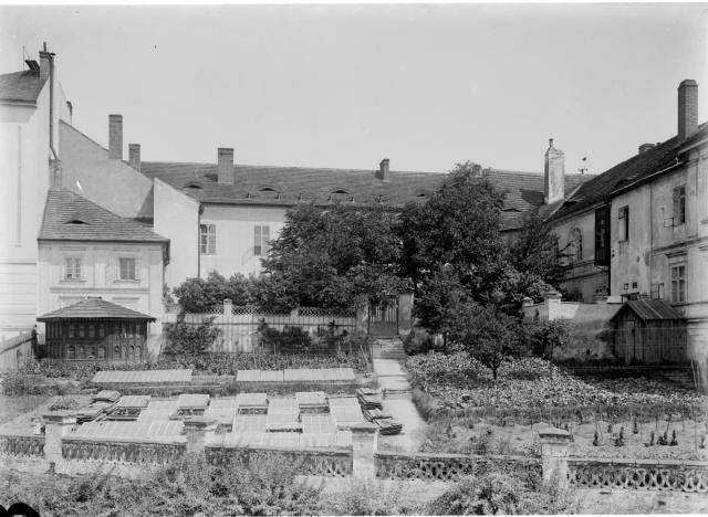 Old botanic garden at Agricultural School, before 1891  school, zemědělská, Tábor, garden