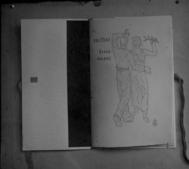Jaroslav Šváb,SBLÍŽENÍ ČESKO POLSKÉ, frontispice (in Czech), keywords: Jaroslav Šváb, book, art  Jaroslav Šváb, book, art