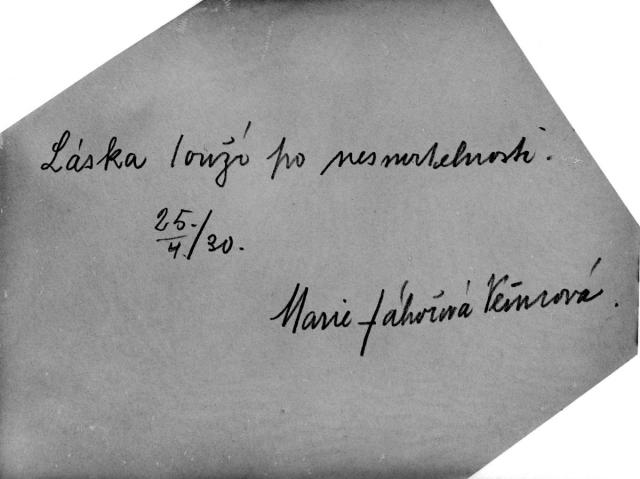 Záhořová-Němcová  25.4. rukopis (in Czech), keywords: portrait, Záhořová, Němcová, rukopis  portrait, Záhořová, Němcová, rukopis
