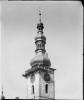 Oprava věže 12.9.1929 (in Czech), keywords: tower, church, Tábor, square