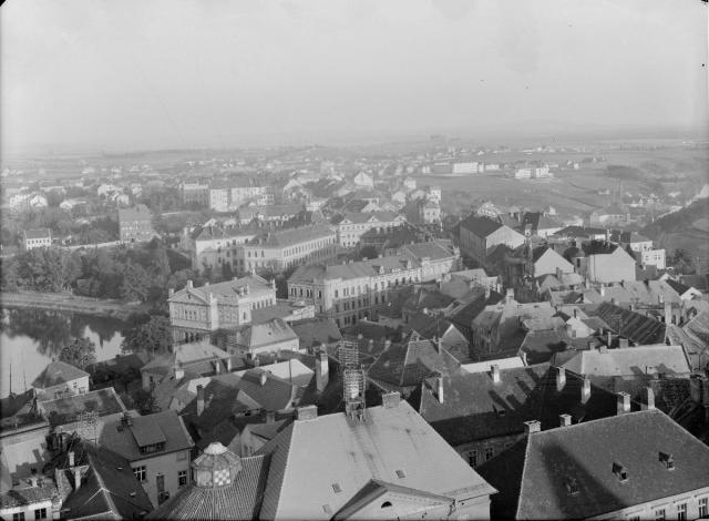 Pohled z věže kostela (in Czech), keywords: Tábor, , whole  Tábor, , whole