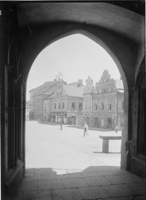 Pohled z radnice na náměstí (in Czech), keywords: Tábor, square  Tábor, square