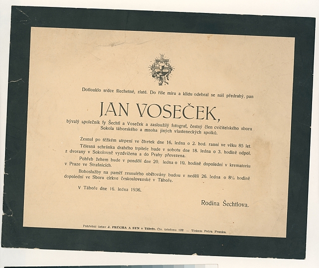Parte Jana Vosečka (in Czech), keywords: dokument  dokument