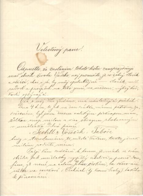 Pochvalný dopis Karla Němce (syna Boženy Němcové) (in Czech), keywords: Němec, dopis  Němec, dopis