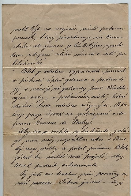 Dopis Marie Zahořové Josefu Šechtlovi- F. Bílek (in Czech), keywords: Božena Němcová