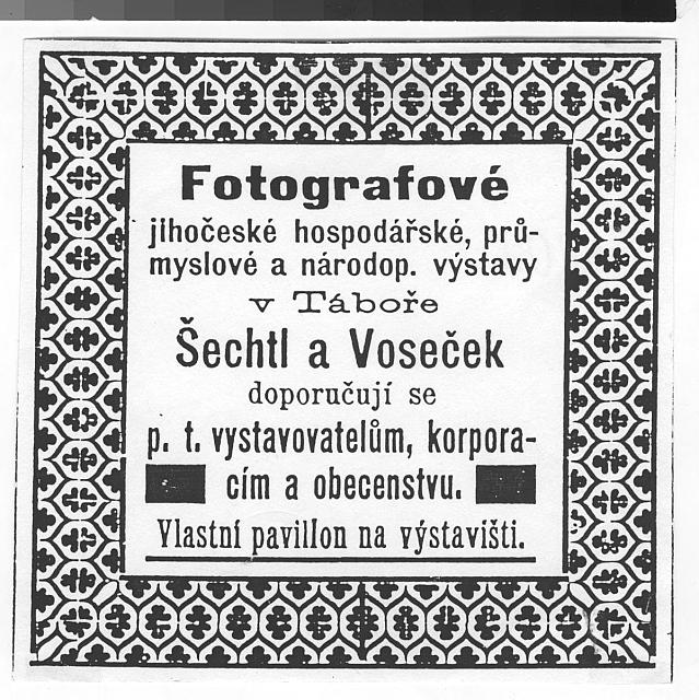 inzerát Šechtl Voseček 1920 (in Czech), keywords: noviny,   noviny, 