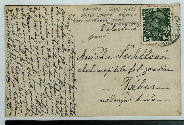 Anna Šechtlová,Pavla Matějová,dopis od maminky Aninky (in Czech), keywords: Šechtlovi, car